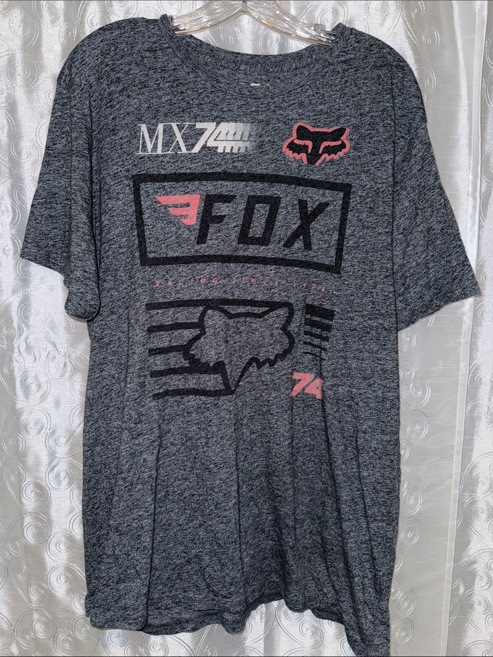 Fox Premium Fit Racing Graphic Tee with Black and Pink Logos Men’s Size XL 🔥 G1